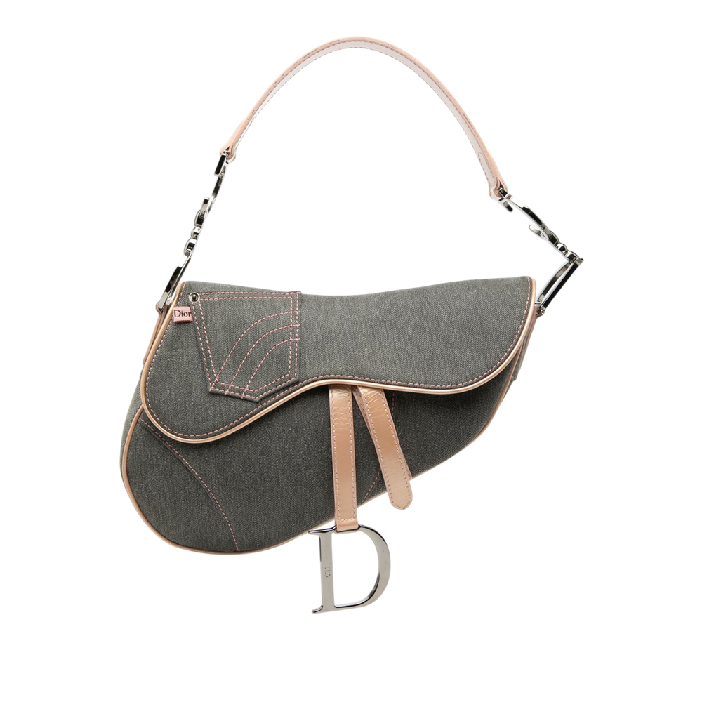 Pre-Loved Dior Denim Jean Pocket Saddle Bag